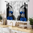 thumbnail image 2 of Farmhouse Kitchen Curtains, Rustic Romantic Blue Rose Floral Country Style Grape Wine Glass Retro Vintage Blackout Window Drapery Treatments for Dining Room Bedroom Living Room 2 Panels, 55x39 Inch, 2 of 4