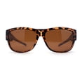 thumbnail image 2 of Polarized 57mm Rectangular Wear Over Glasses Large Fit-Over Sunglasses Tortoise Brown, 2 of 4