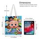 thumbnail image 5 of Loo Loo Kids Bolso de tela con estampado de lienzo para mujer, bolsa de compras reutilizable y estética, con cremallera interior, regalo para mujer,38*45cm., 5 of 6