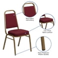 thumbnail image 3 of Bowery Hill Fabric/Metal Trapezoid Back Banquet Stacking Chair in Burgundy Red, 3 of 9