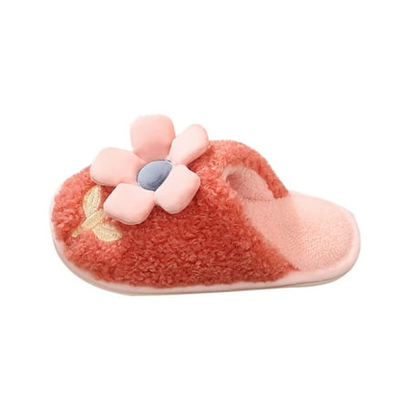 

Chiccall Fuzzy Flower Smiley Face Slippers Cute Lightweight Non-Slip Home Shoes Rubber Sole and Arch Support Insole Indoor Outdoor House Slippers for Women and Girls on Clearance