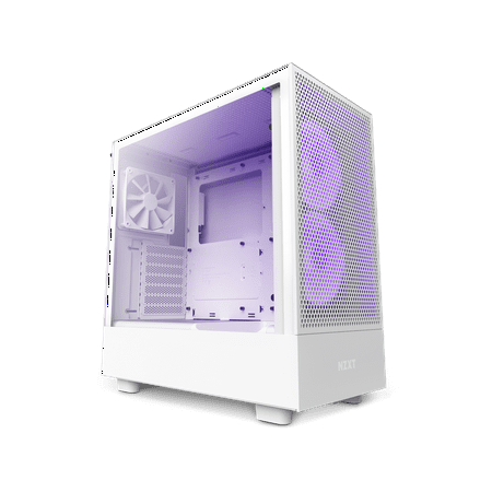 NZXT - H5 Flow RGB ATX Mid-Tower Case with RGB Fans - White