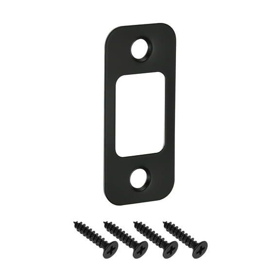 Uxcell Door Strike Plate, 57mm x 25.5mm Stainless Steel Latch Deadbolt Replacement Lock Strike Plate, Black