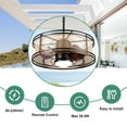 thumbnail image 2 of Cusp Barn 23" Outdoor Imitation Rattan Compact Caged Ceiling Fan with Remote and Lights, Ceiling Fan for Courtyard, 2 of 13