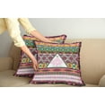 thumbnail image 3 of Ambesonne Ethnic Throw Pillow Cover 2 Pack, Folkloric Ornaments Boho, 18", Pink and Brown, 3 of 6