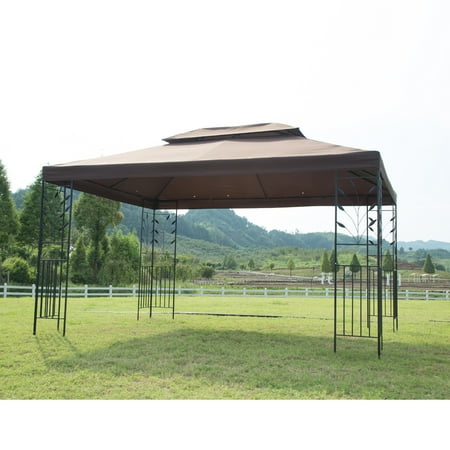 - 10'x10' Outdoor Metal Gazebo Mosquito Netting Screen Walls Steel Frame Vented Garden Gazebo