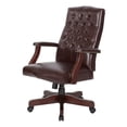 thumbnail image 3 of Jamestown Oxblood Red Vinyl Traditional Executive Chair with Padded Arms, 3 of 8