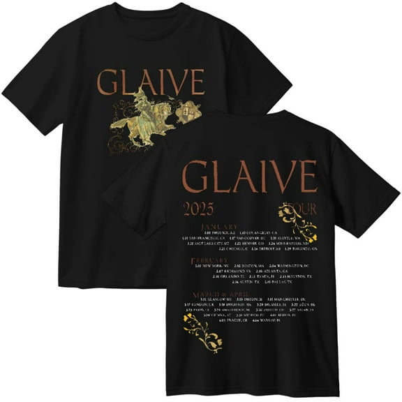 Glaive World Tour 2025 Merch Cotton T-Shirt Women Men Casual Crewneck Short Sleeve Tee