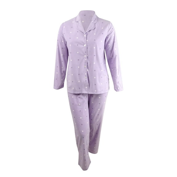 Charter Club Women's Fleece Cozy Pajama Set (M, Dots)