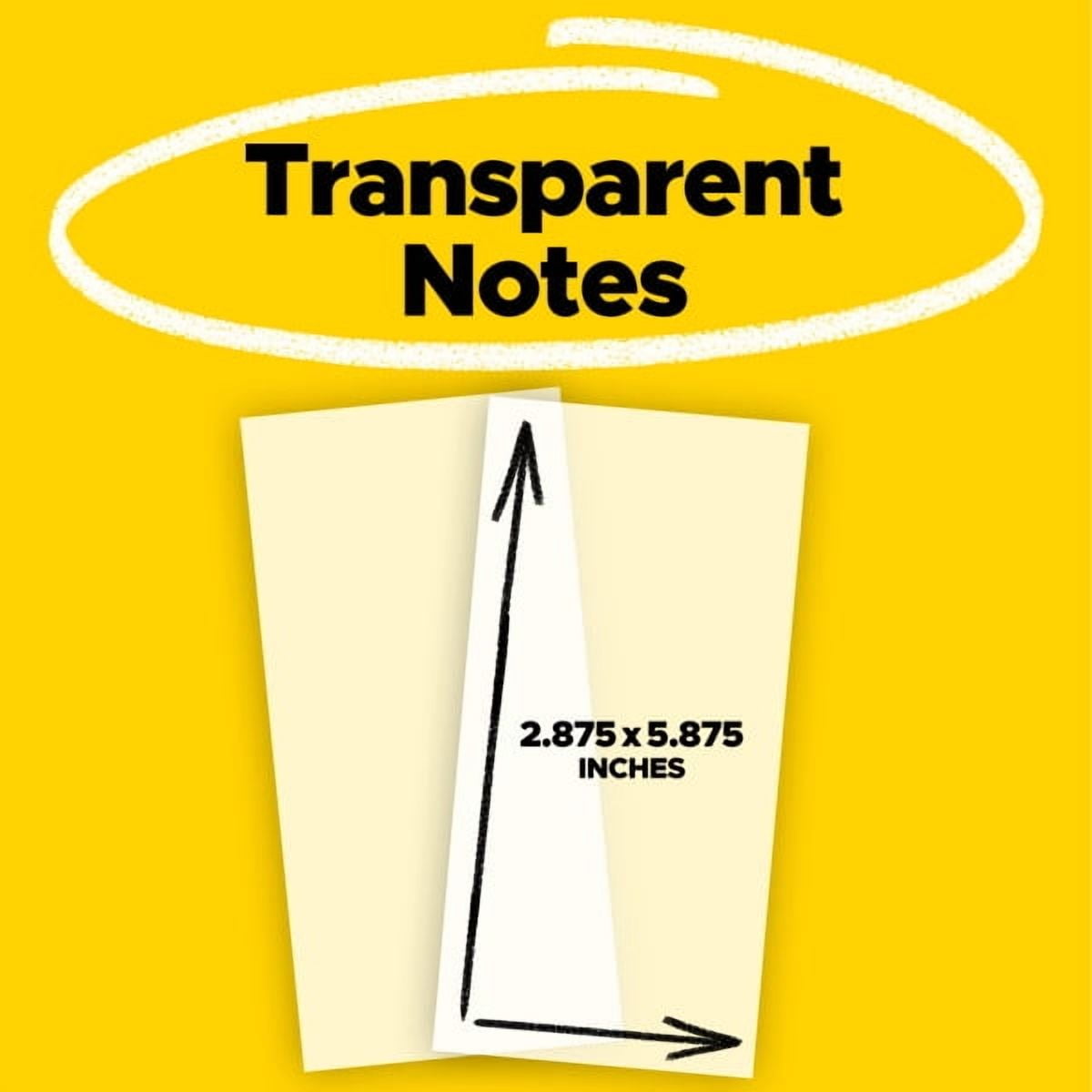 Post-it Feuillets transparents, 2 7/8 x 5 7/8 po