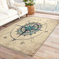 thumbnail image 1 of 4x5 Nautical Rugs for Bedroom Living Room, Retro Area Rug for Home Decor, Soft Machine Washable Non Slip Low Pile Indoor Carpet DTSX1054, 1 of 7