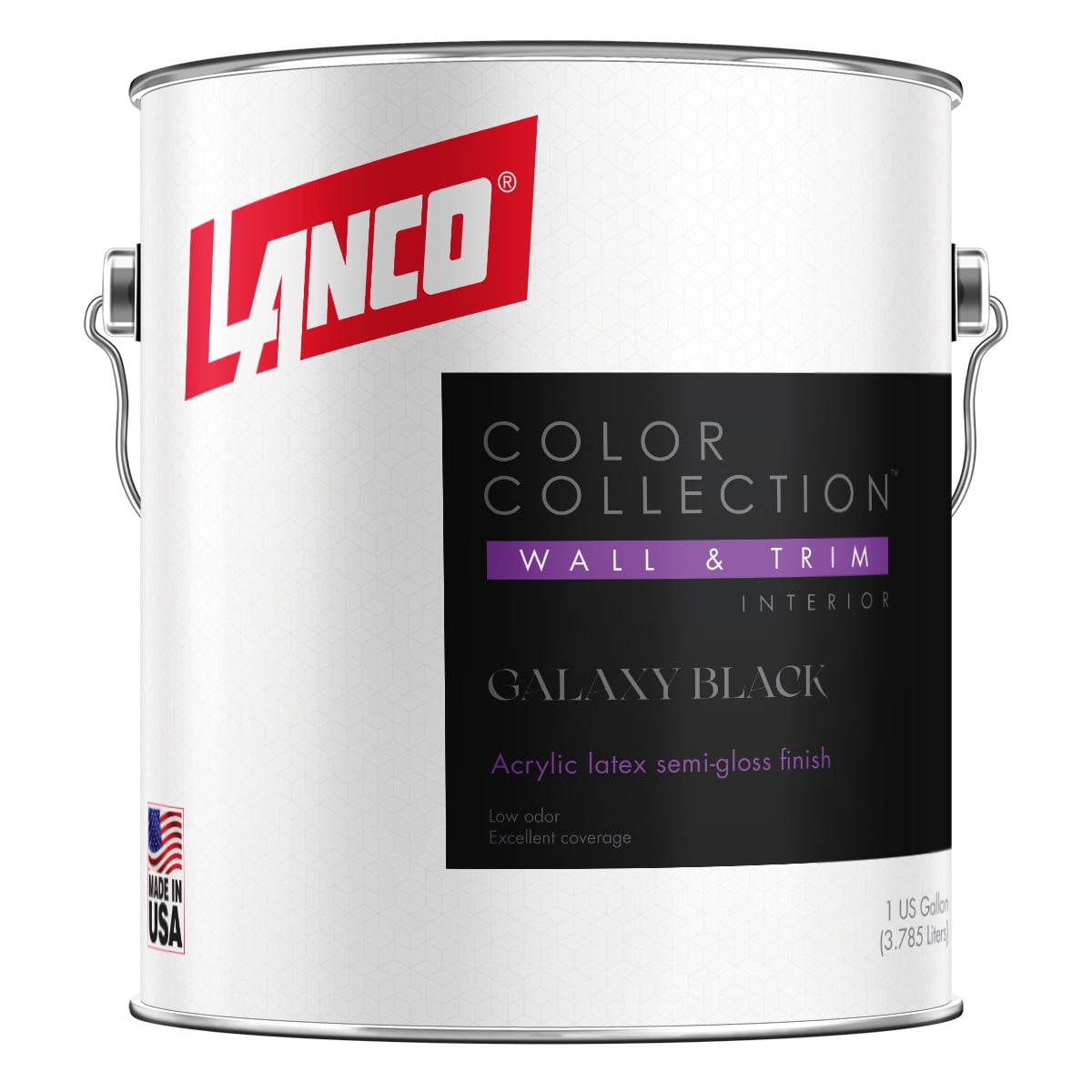 Lanco Color Collection Semi-Gloss Interior Wall & Trim Paint, Galaxy Black, 1 Gallon