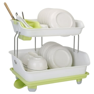Dish Drainer, TeqHome 2-Tier Dish Drying Rack Kitchen Bowl Dish Organizer