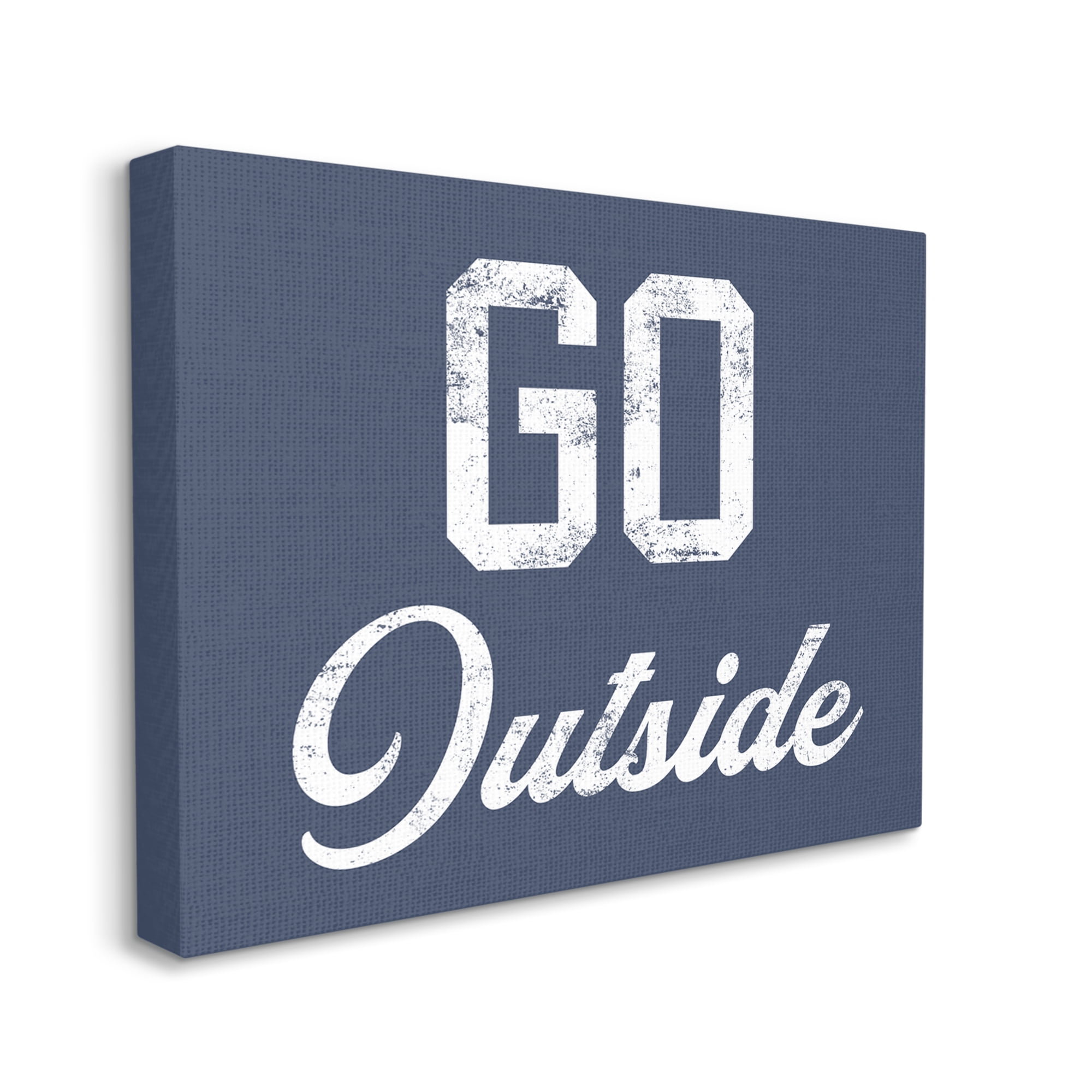 Stupell Industries Go Outside Kids Vintage Text Phrase Design Graphic Art Gallery Wrapped Canvas Print Wall Art, Design by Daphne Polselli