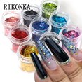 thumbnail image 3 of Lentejuelas iridiscentes para uñas, polvo acrílico holográfico, sirena Hexagonal, lentejuelas gruesas con purpurina, Gel de pulido, decoración artística de uñas, 7G, 3 of 4