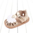 thumbnail image 4 of LOVZFMLL Baby Girls Summer Sandals Flower Closed Toe Soft Sole Beach Flats Outdoor Dress Shoes First Walkers Shoes 6-12 Months Gold, 4 of 9