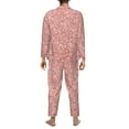 thumbnail image 5 of Kll Rose Gold Pink Glitter Sleepwear Mens Flannel Pajamas,Long Cotton Pj Set, 5 of 9