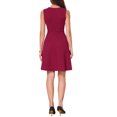thumbnail image 3 of INSPIRE CHIC Sleeveless Work Dresses for Women Elegant Crew Neck A Line Church Business Casual Dress M Dark Red, 3 of 6