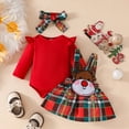 thumbnail image 2 of Futezty Toddler Kids Baby Girls Christmas Solid ColorTop Outfits Set(Red,6-9M), 2 of 5