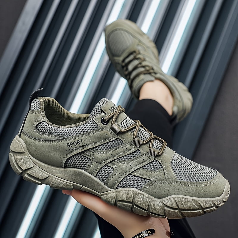 Men's Outdoor Sports Shoes, Adult Mesh Breathable Shoes, Wear-resistant, Anti-skid, Hiking Shoes for Outdoor Use