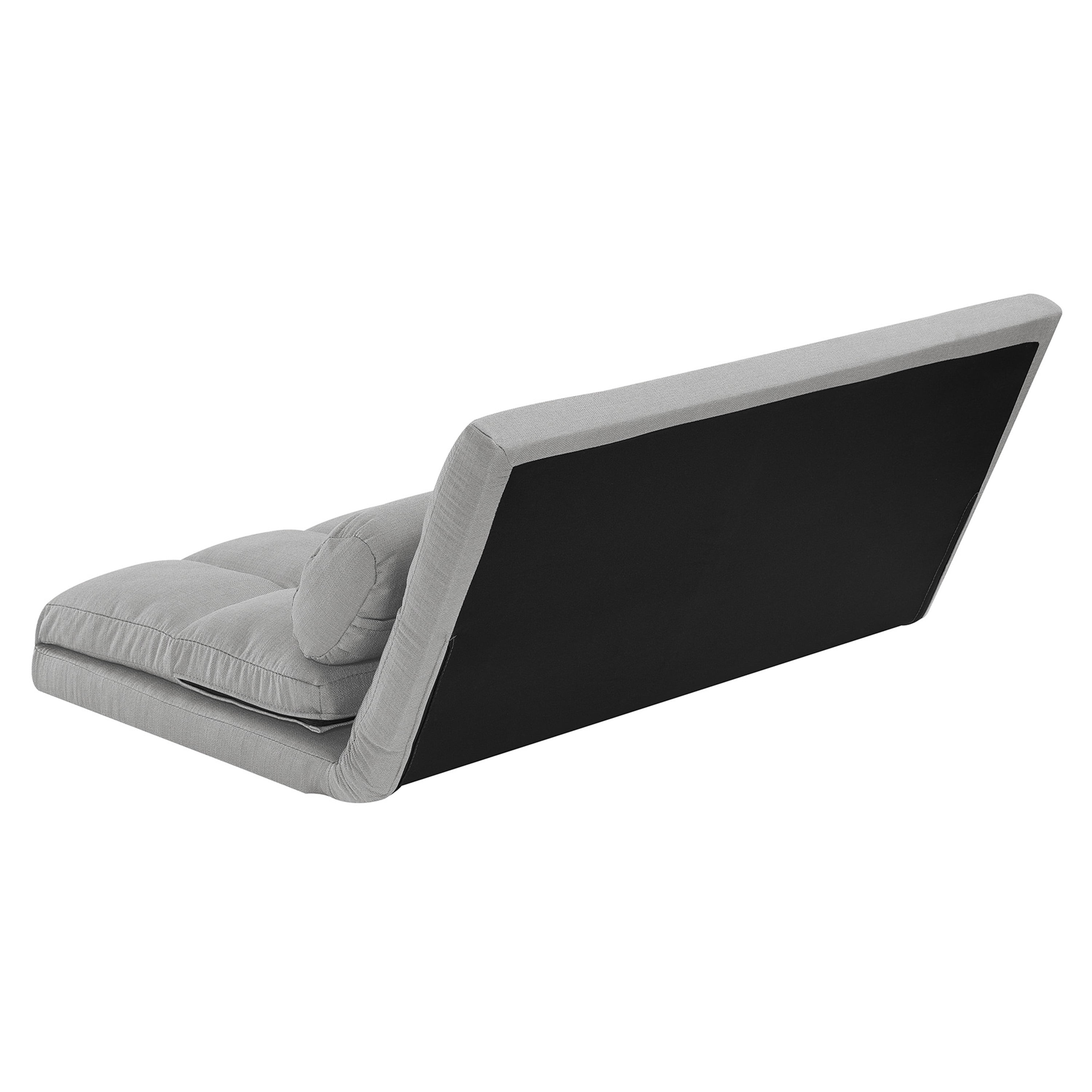 Tri-Fold Foam Folding Mattress and Sofa Bed with Pillows, Grey