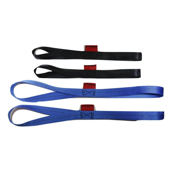 Qty (4) Soft Tie Loops (2) 12" Length & (2) 18" Cargo Tie-Down Straps
