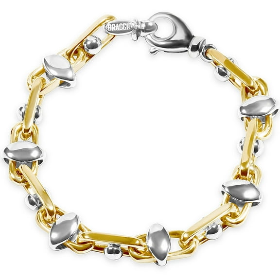 Pompeii Men's Link 14k Gold (56gram) or Platinum (90gram) 7-12mm Bracelet 8.5" (,)