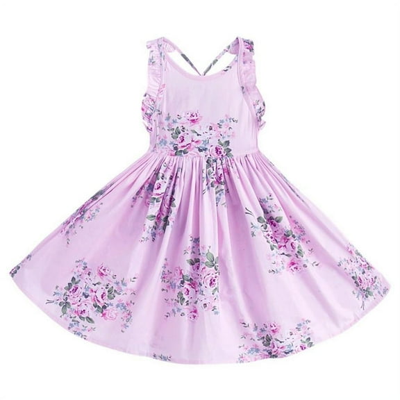 Vintage Girl's Floral Dress in Pink