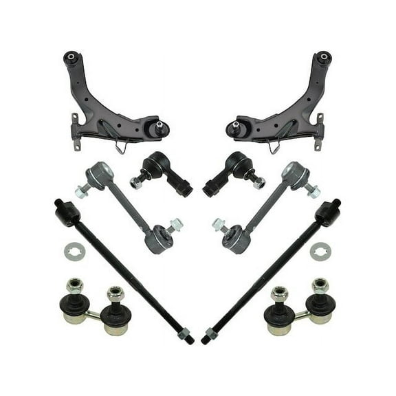 Front and Rear Control Arm Ball Joint Tie Rod and Sway Bar Link Kit 10 Piece - Compatible with 2001 - 2006 Hyundai Elantra 2002 2003 2004 2005