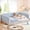 Blue + Teddy + Full, variant on ChenyueFurn Twin Kids Upholstered Floor Bed with Guardrails,Beige