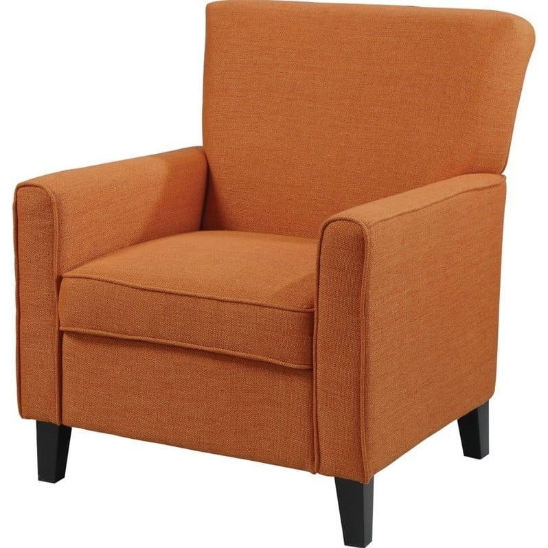 Bowery Hill Fabric Club Arm Chair In Orange