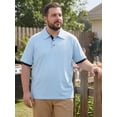 thumbnail image 4 of DARING DIVA Men's Big Tall Business Short Sleeve Office Knitted Golf Shirts 6XL Light Blue, 4 of 7