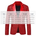 thumbnail image 2 of Zpzdpjkx Mens Lapel Sequin Blazer Long Sleeve Solid Color Outerwear for Magician Performance Party Formal Suit Coat for Mens, 2 of 7