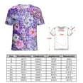 thumbnail image 2 of Floral Colorful Flower Women's Short Sleeve T-Shirt Crew Neck Casual Summer Trendy Loose Fit Tops, 2 of 6