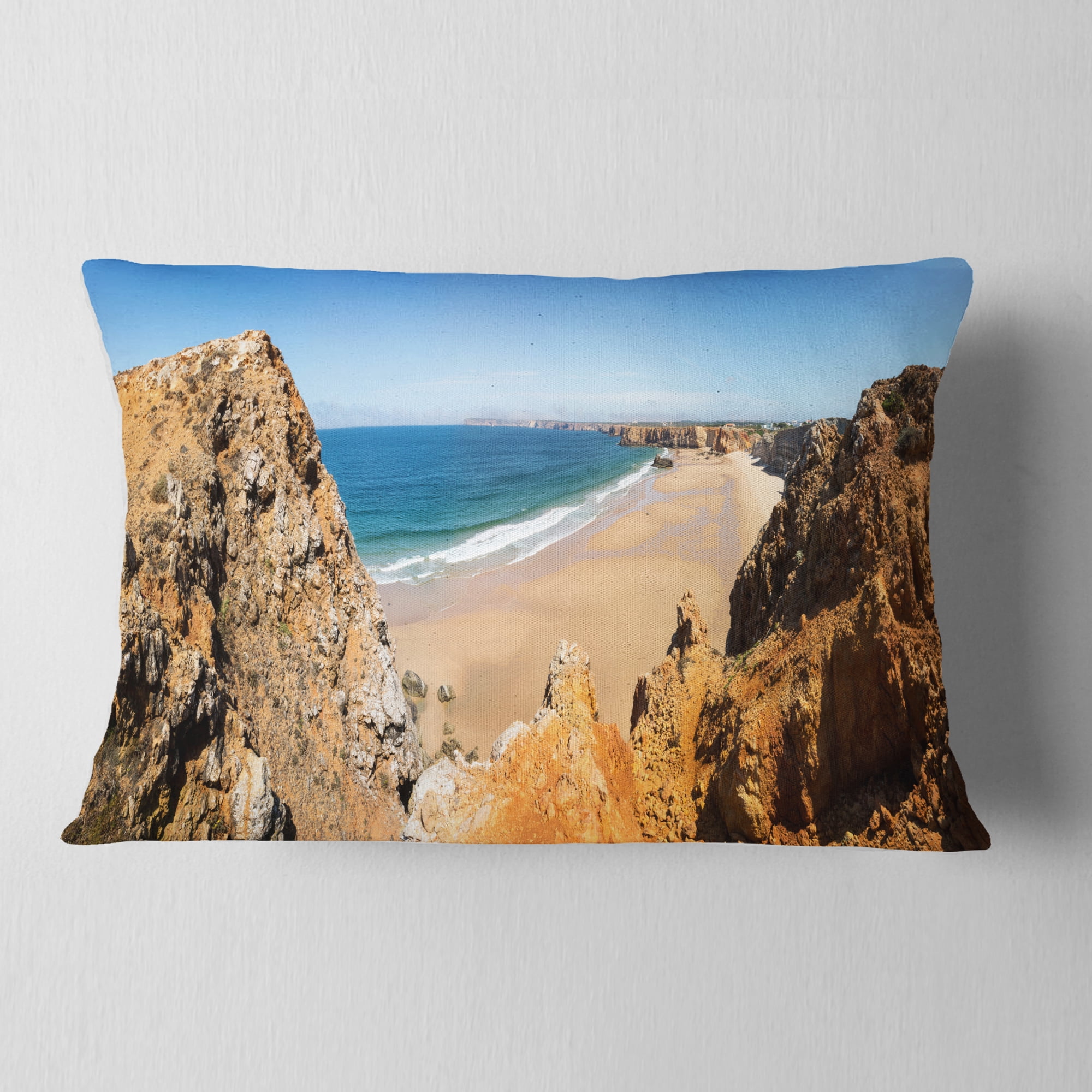 Designart 12" x 20" Multi-color Polyester Throw Pillow