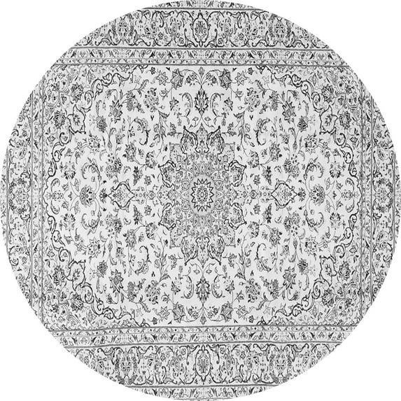 Ahgly Company Indoor Round Medallion Gray Traditional Area Rugs, 5' Round