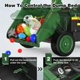 thumbnail image 6 of TOKTOO Kids Ride on Dump Truck 24V, Kids Electric Car with EVA Tires, Electric Dump Bed, Remote Control, Bluetooth, Green Ride on Toys for Age 3-6 Years, 6 of 8
