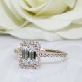 thumbnail image 3 of HeartsAndYou 3ct Emerald Moissanite Engagement Ring for Women Halo Solitaire with Accent 18k Rose Gold over Silver, 3 of 9