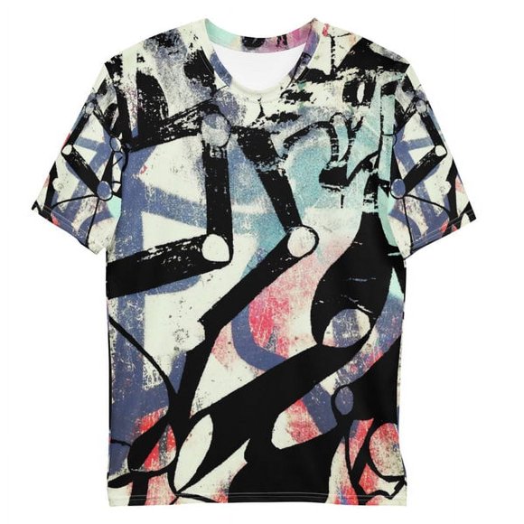 Allover Hommes Premium Tricot Jersey Graphique T-shirt-Abstract Formes