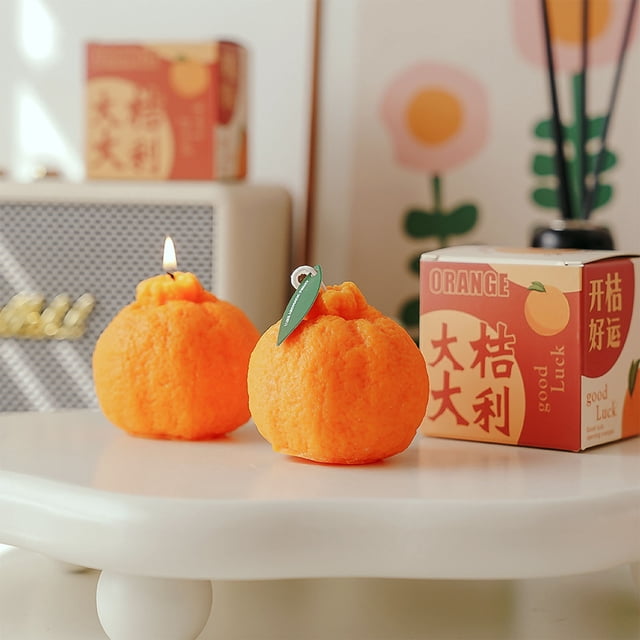 Fiudx Vela Aromática de Frutas, Cera de Soja Natural, Elegante Aroma, Decoración para Fiestas Navideñas, Decoración Romántica para El Hogar, Regalo para Bodas y Festividades, Juego de 3 Piezas
