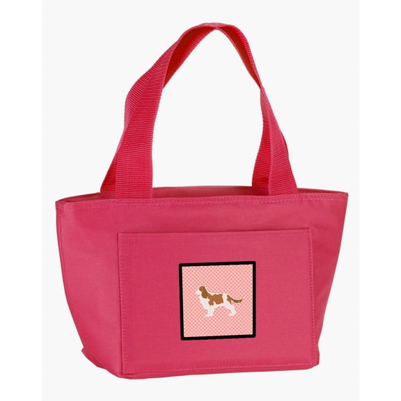 Carolines Treasures BB3649PK-8808 Cavalier King Charles Spaniel Checkerboard Pink Lunch Bag  multicolor