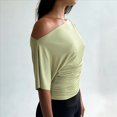 thumbnail image 4 of Tops de Verano con Hombros Descubiertos para Mujer, Camisetas para Salir, Top Corto Sin Mangas, Ropa de Moda, Conjuntos de 2025 Verde M, 4 of 10