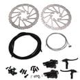 thumbnail image 1 of Kit de freno de disco para bicicleta, pinza de freno de disco delantero y trasero, juego de freno de disco mecánico de doble pistón para bicicleta de montaña y bicicleta de carretera, 1 of 14