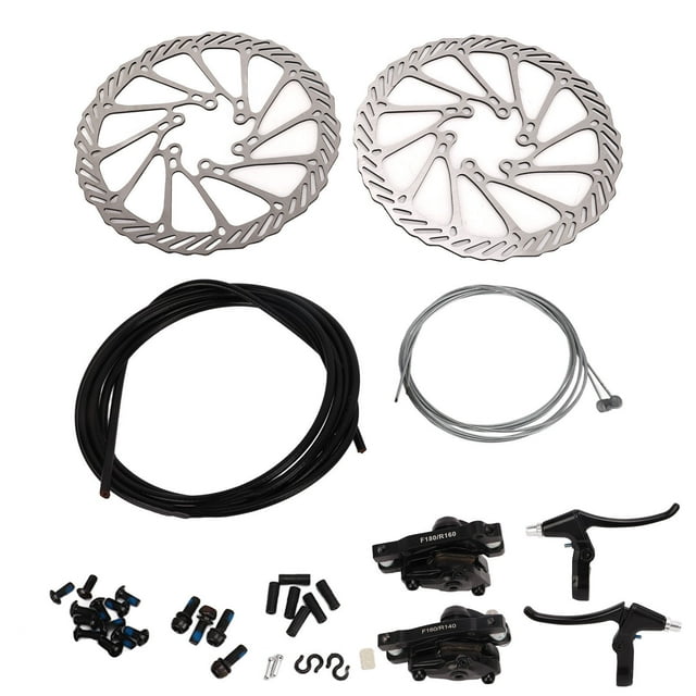 Kit de freno de disco para bicicleta, pinza de freno de disco delantero y trasero, juego de freno de disco mecánico de doble pistón para bicicleta de montaña y bicicleta de carretera