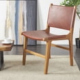 thumbnail image 2 of DecMode Leather Lounge Chair, Brown, Set of 2, 2 of 11