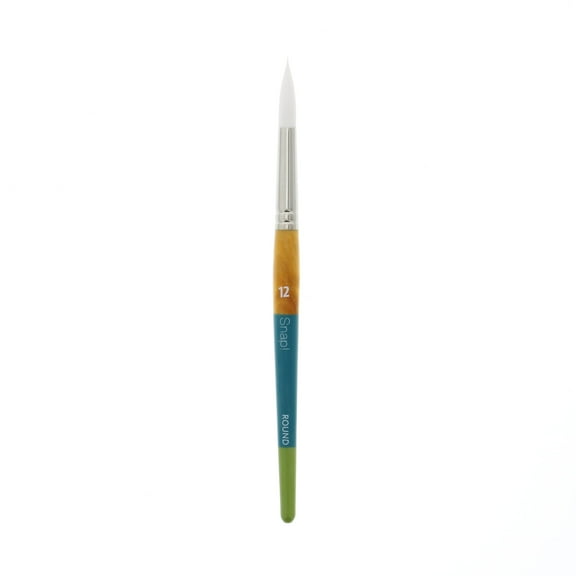 Princeton Brush Snap Short Handle White Nylon Taklon Brush, Round, 12