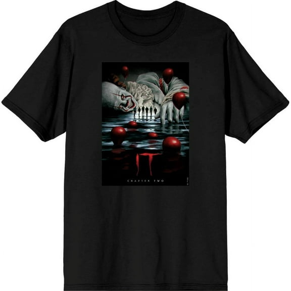 It Chapter 2 Pennywise Beckons Fan Poster Men's Black Crew Neck Short Sleeve Tee-Medium