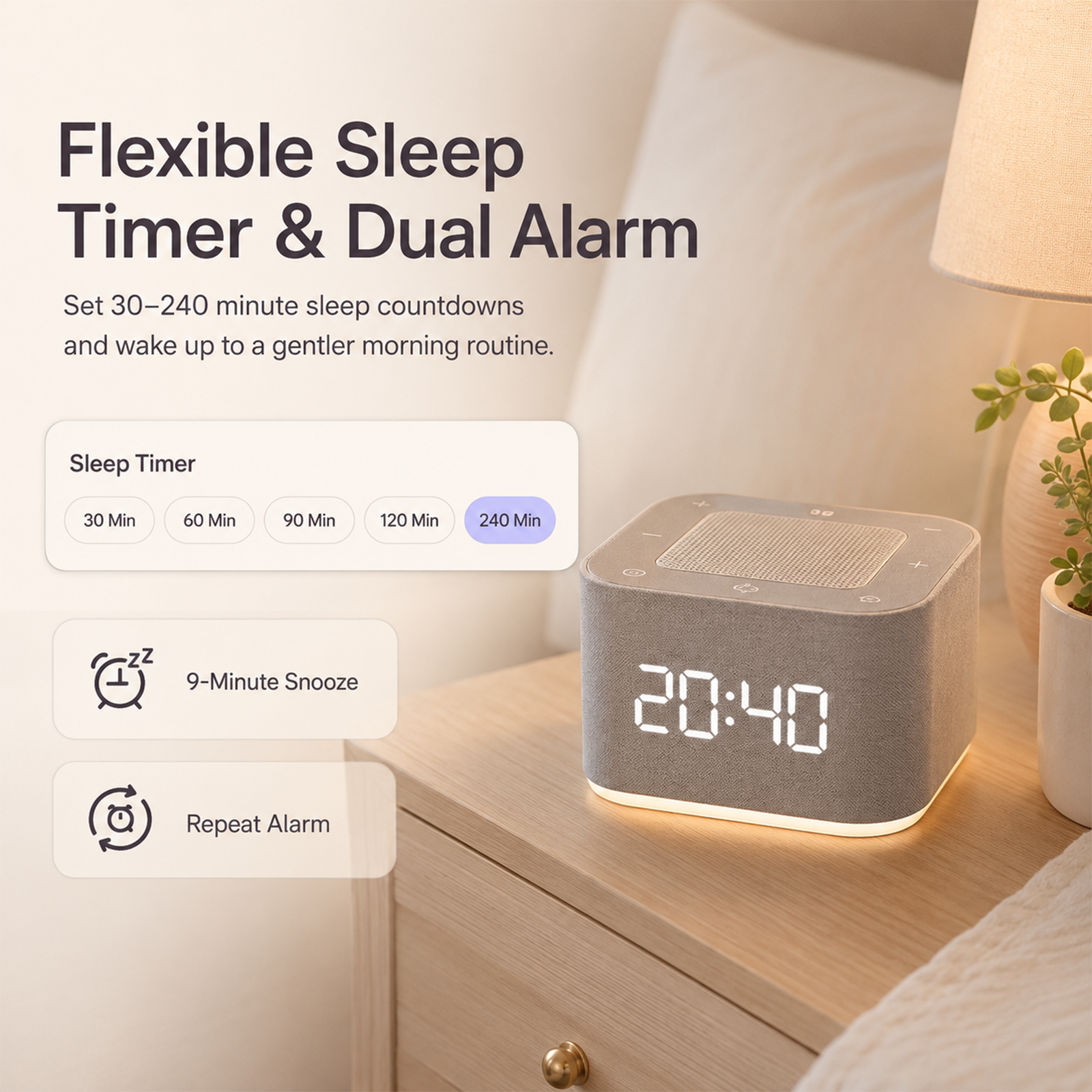 GOLDLEMON Smart White Noise Machine 32 Sounds photo 2