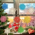 thumbnail image 4 of Adornos navideños con forma de copo de nieve, 36 piezas, de madera, bricolaje, 4 of 7