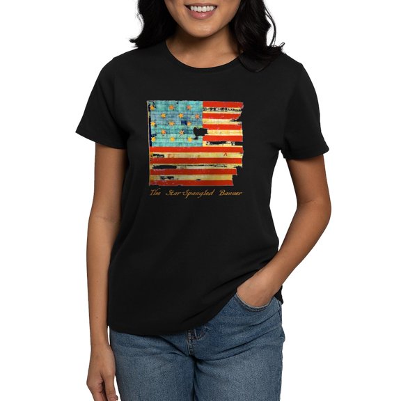 CafePress - Star Spangled Banner Women's Dark T Shirt - Women's Traditional Fit Dark T-Shirt
